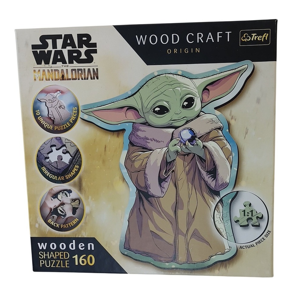 Trefl Star Wars The Mandalorian Grogu Wooden Shaped Puzzle 160pc Wood Craft